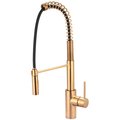 Pioneer Single Handle Pre-Rinse Spring Pull-Down Kitchen Faucet in PVD Brushed Gold 2MT270-BG